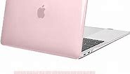 MOSISO Compatible with MacBook Air 13 inch Case 2022 2021 2020 2019 2018 Release A2337 M1 A2179 A1932 Retina Display with Touch ID, Plastic Hard Shell Case & Keyboard Cover Skin, Rose Pink