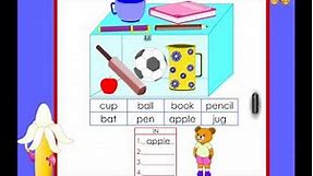 Kindergarten English worksheet - use of in and on - video