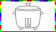 Rice Cooker Drawing | How to draw a Rice Cooker step by step for beginners