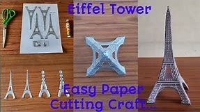 Paper Craft Eiffel Tower DIY | How to make Easy printable paper cutting Eiffel tower 3D model