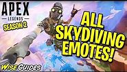 *New* SKYDIVE EMOTES in Apex Legends Season 2 - All Skydiving Emotes SHOWCASE / REVEAL