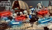 LEGO Star Wars the Clone Wars battle - 501st clone invasion of Jedha City (Stop-Motion Animation)