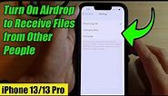 iPhone 13/13 Pro: How to Turn On Airdrop to Receive Files from Other People