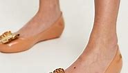 Zaxy new pop magic butterfly flat shoes in burnt orange | ASOS