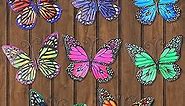 8 Pieces Metal Butterfly Wall Art Decor, 3D Butterfly Hanging Wall Decor Sculpture for Balcony Patio Living Room Garden Outdoor Fence Decoration (Lovely Style)