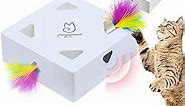 Migipaws Cat Toys, Interactive Automatic 7 Holes Mice Whack-A-Mole, Ultra Fun Smart Teaser Toy for Indoor Cats, USB Rechargeable, 4 Pieces Feather Refills