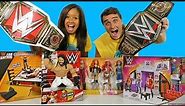 WWE Toy Challenge Women’s RAW Vs World Heavyweight Championship Belts ! || Toy Review || Konas2002