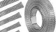 Tinned Copper Braid Cable Wire Shielding Sleeve Ground Straps EMI RFI ESD Protection Flat Metal Mesh Flexible Expandable (5/16 in Wide(0.20 in Dia)-15ft)