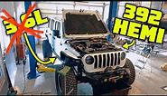 392 HEMI SWAP on a 3.6L Jeep Wrangler JLUR!