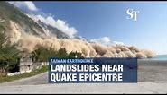 Landslides seen in Hualien as earthquake strikes Taiwan