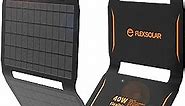 FlexSolar 40W Foldable Solar Panel Charger with USB-C and USB-A Outputs for Phones, Power Banks, Tablets - Waterproof for Camping, Hiking, Backpacking