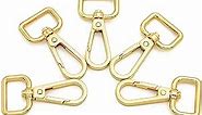 MELORDY 15 Pcs Metal Swivel Lobster Clasp Claw Push Gate Snap Hooks for DIY Crafts Keychain Purse Handbag Making (Gold, 3/4 inch)