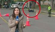 ¡Auch! Una mujer se dio tremendo golpe a espaldas de periodista | Noticias Caracol