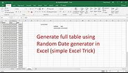 How to generate Random Dates in Excel using Randbetween function(Make a full table easily in Excel)