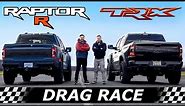 2023 Ford F-150 Raptor R vs Ram TRX // DRAG RACE & OFF-ROAD RACE