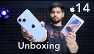 iPhone 14 ( Blue ) Unboxing & First impressions | what’s new? | Mohit Balani