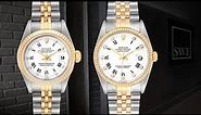 Rolex Datejust Steel Yellow Gold White Roman Diamond Dial Mens Watch 16233 | SwissWatchExpo