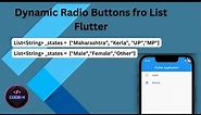 Flutter : Dynamic Radio button example server list | How to create a Dynamic Radio Button