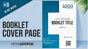 How to Create Booklet Cover Page Design in MS Word | Microsoft Word DIY Tutorial
