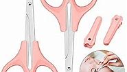 2 Pack Curved Craft Scissors Small Scissors Beauty Eyebrow Scissors Stainless Steel Trimming Scissors for Eyebrow Eyelash Extensions, Facial Nose Hair (4 Inch)