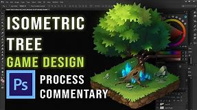 Isometric Tree Tutorial for Game Design - Time-lapse & Commentary