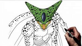 How To Draw Cell 1st Form | Step By Step | Dragon Ball