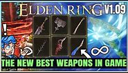 The 10 TRUE Highest Damage Best Weapons in Elden Ring - Best Str Dex Int Faith Arcane Weapon Build!