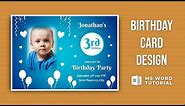 How to Make Birthday Card in MS Office Word | Invitation Card Design in MS Word | MS Word Tutorial
