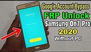 Samsung On7 Pro (SM-G600Y) FRP Unlock/ Google Account Bypass || 2020 (Without PC)
