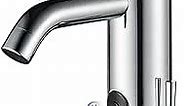 TUSEE Manual and Automatic Faucet, Touchless Bathroom Faucet with One Temperature Control Rod, Chrome, TS-5303C