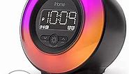 iHome PowerClock Glow Alarm Clock - Bluetooth Color Changing FM Clock Radio with USB Charging Port, Dimmable Display and 7-5-2 Dual Alarm - Perfect for Bedside Tables (Model iBT295)