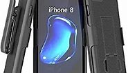 Encased iPhone 8 / iPhone SE Belt Clip Case | Slim Fit Holster Shell Combo with Kickstand (iPhone 7/8, SE 2020 / SE 3rd Gen 2022) Black