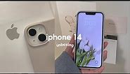 iphone 14 (starlight)  aesthetic unboxing + setup, accessories, camera test, iphone xr comparison
