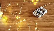 Led String Lights, Mini Battery Powered Copper Wire Starry Fairy Lights, Battery Operated Lights for Bedroom, Christmas, Parties, Wedding, Centerpiece, Decoration (5m/16ft Warm White),1 Pack
