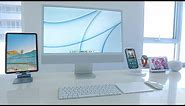 My 2021 M1 iMac Silver "Kitchen" Modern Desk Setup!