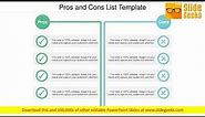 Pros And Cons List Template Ppt Powerpoint Presentation Slides Vector