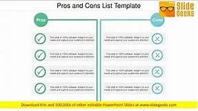 Pros And Cons List Template Ppt Powerpoint Presentation Slides Vector