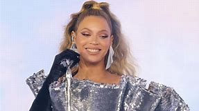 Beyoncé rocks platinum blonde hair and shirtless suit with stunning diamond necklace