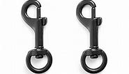 Black Metal Swivel Snap Hooks, Small, 3/8" x 2", Strong and Durable, Made of Die Cast Zinc, by Desert Breeze Distributing