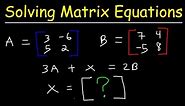 Solving Matrix Equations
