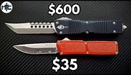 The Lightning OTF VS High End (Microtech) OTF Knives - Which Should You Buy? What's the Difference?