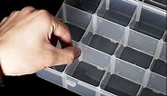 SGHUO 3 Pack15 Grids Large Plastic Storage Box Organizer Box,15 Compartments with Dividers for Tackle Box,Beads,Washi Tape,Ribbon, Crafts, Art Supply 10.9X6.5X2.2inch