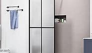 34" X 72" Shower Door Frosted Tempered Glass Framed Shower Screen Walk-in, Matte Black Finish