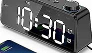 Anjank Digital Alarm Clock with Large LED Screen, Dual Alarm, FM Radio with Sleep Timer, USB Charger, and Easy Setup