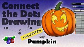 Connect the Dots Drawing - SILLY HALLOWEEN PUMPKIN - Dot to Dot - Beginner Drawing Step By Step