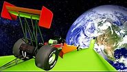 Using GIANT RAMPS to Jump The FASTEST CARS Over PLANETS in BeamNG Drive Mods!