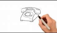 How to draw ROTARY DIAL TELEPHONE
