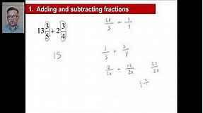 Saxon Math - Algebra 1: 3rd Edition (Lesson 1 - Addition, Subtraction of Fractions, Lines, Segments)