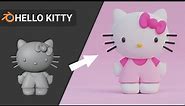 Hello Kitty in 3D - Blender Timelapse
