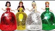 How to Make Play Doh Sparkle Dresses for Disney Princesses DIY